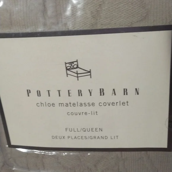 pottery Barn Chloe madelise coverlet full / Queen NWT - Picture 3 of 5
